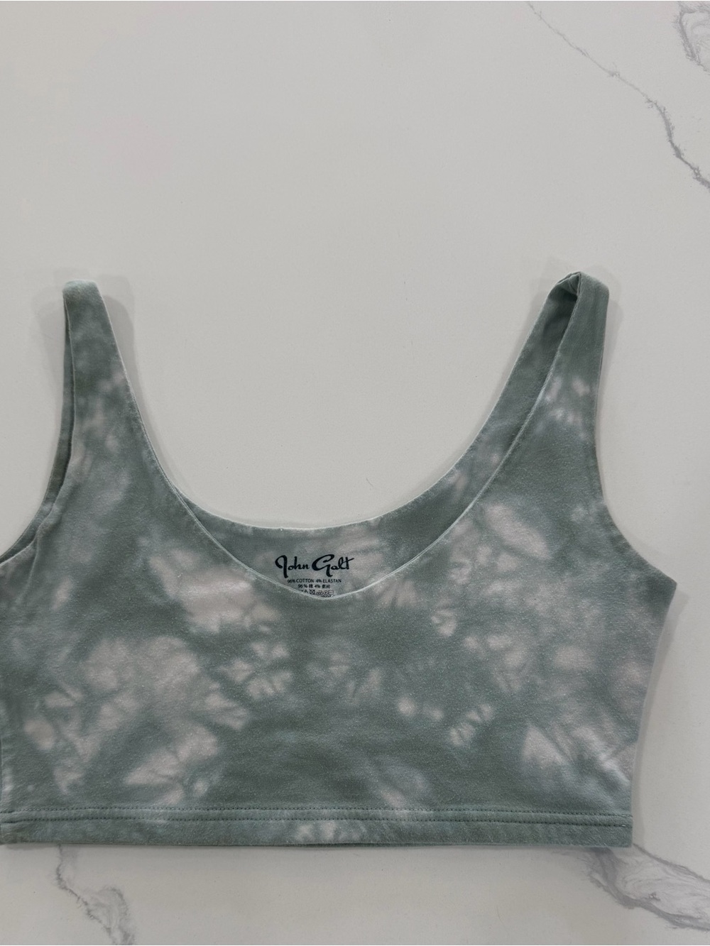 John Galt Brandy Melville Green Tie Dye Cropped Tank Top Bralette